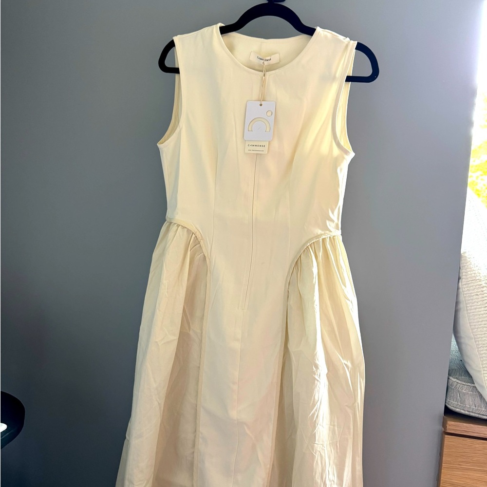 Commense Chic Cream Midi Dress- NWT